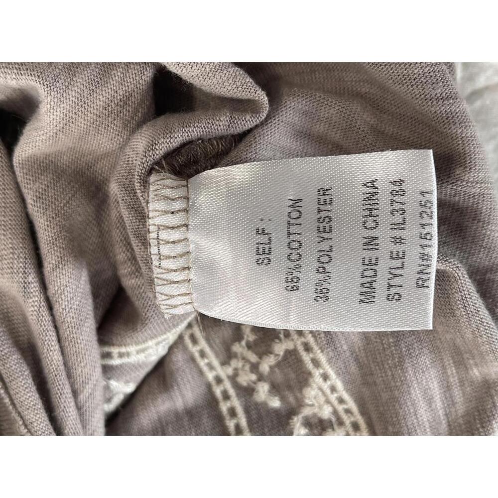 Long Sleeve Brown Women's Top with Patterned Stripes Contemporary Size SM - Picture 6 of 8